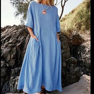 EUC FREE PEOPLE LIVE LIFE GAUZE MIDI DRESS